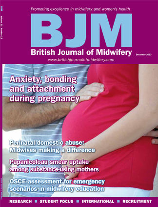 British Journal of Midwifery magazine cover