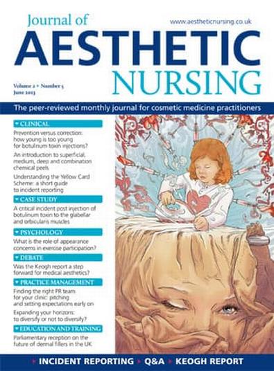 Journal of Aesthetic Nursing- digital only magazine cover