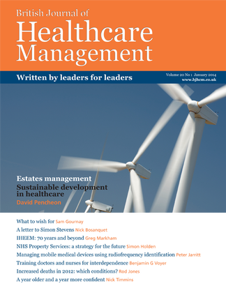 British Journal of Healthcare Management- Digital Only magazine cover