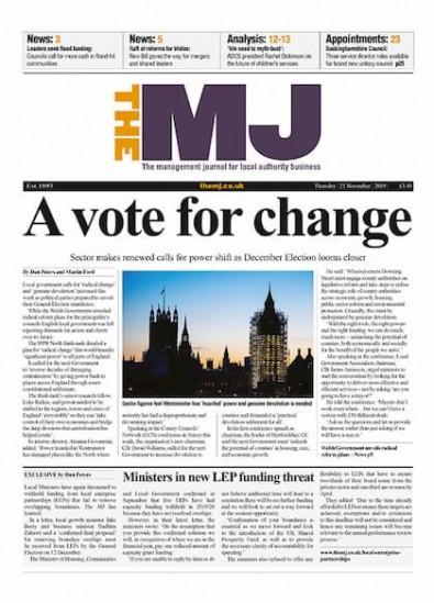 The MJ (Municipal Journal) magazine cover