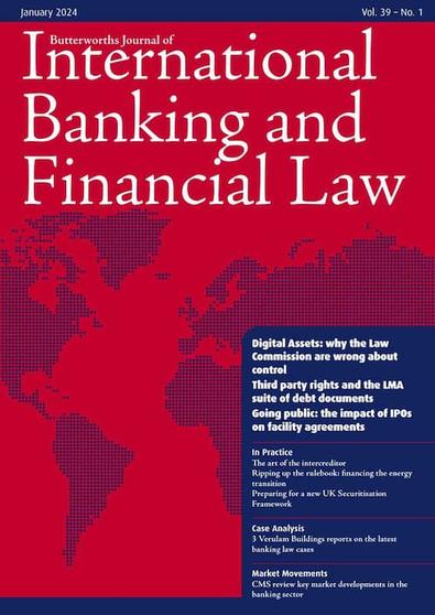 Butterworths Journal of International Banking and Financial Law magazine cover